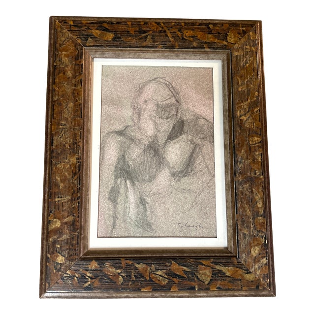 Contemporary Original Male Nude Portrait Drawing by Stephen Heigh For Sale