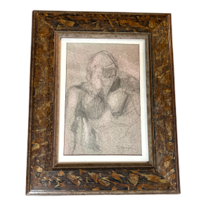 Contemporary Original Male Nude Portrait Drawing by Stephen Heigh