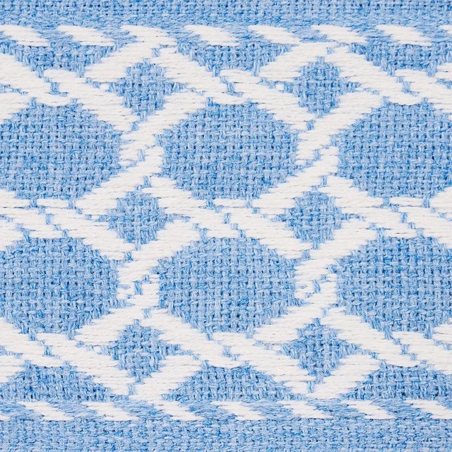 Contemporary Schumacher Lattice Tape in Chambray For Sale - Image 3 of 4