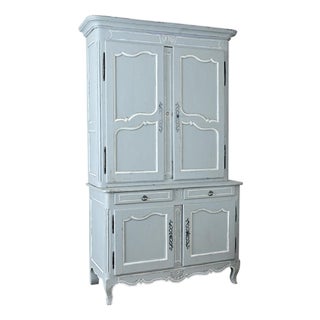 French 19th Century Louis XV Painted Buffet a Deux Corps For Sale