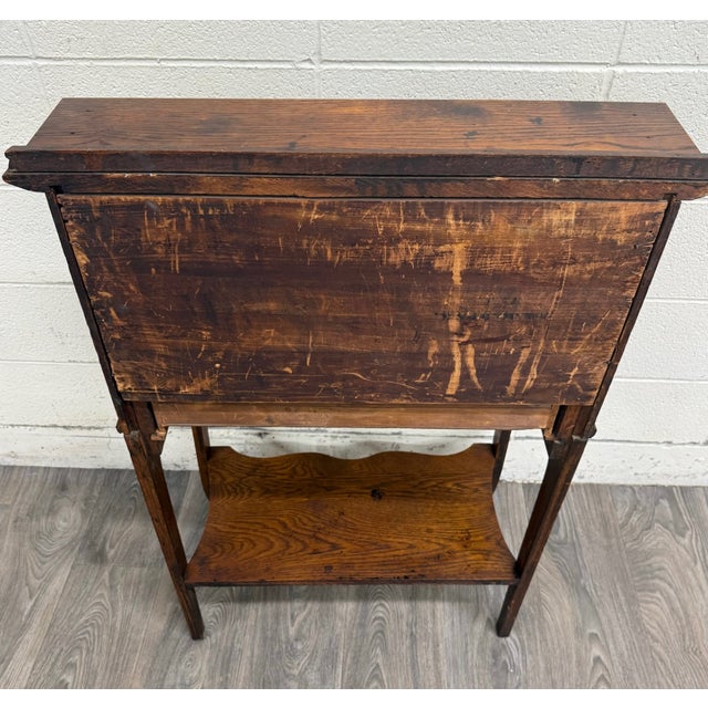 Wood Antique French Louis XVI Style Secretary Desk Drop Front Desk For Sale - Image 7 of 11