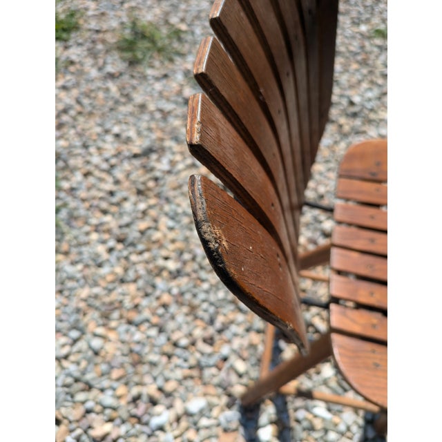 Mid-Century Modern Mid Century Modern Italian Arthur Umanoff Style Wood Slat Counter Stool in Oak For Sale - Image 3 of 5