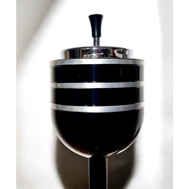 Black Mauser Werke Round Mould Series Standing Ashtray, Germany 1952 Design Icon For Sale - Image 8 of 9