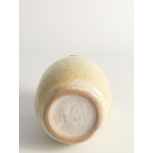 Mid-Century Modern Grey and Yellow Stoneware Vase by Strehla, 1970s For Sale - Image 12 of 15