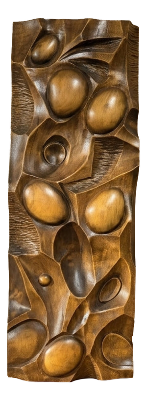 Mid-Century Carved Wood Wall Panel