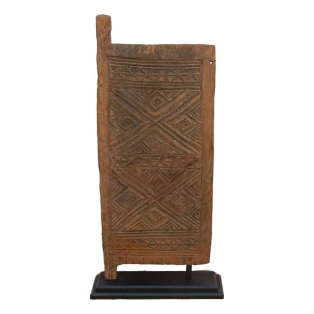 Rustic Beautifully Carved Bandiagara Diamond Door For Sale