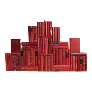 Decorative Books - Vintage Orchard Book Wall - Set of 75 Red Books