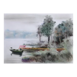 Dock, Erik Freyman Pastel on Paper, Signed in Pen