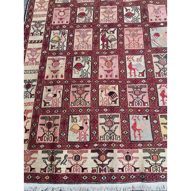 Rustic Silk Verneh Soumak Embroidered Flat Rug For Sale - Image 3 of 18