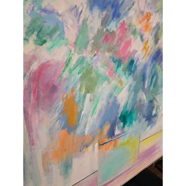 1980s Mid Century Modern Painting Signed Large Flowers For Sale In Boston - Image 6 of 8