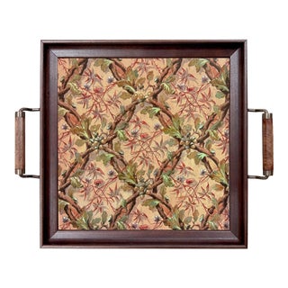 Acorn and Vine Decorative Wood Tray For Sale