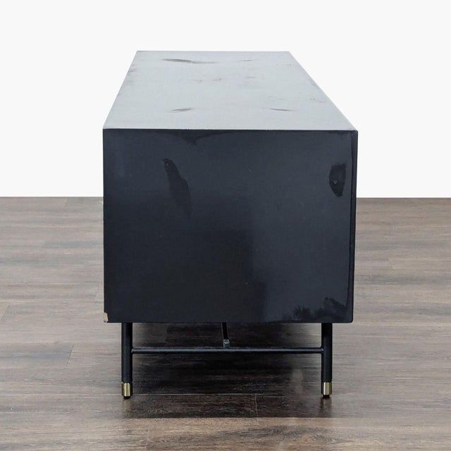 West Elm West Elm Modernist Wood and Lacquer Media Console For Sale - Image 4 of 9