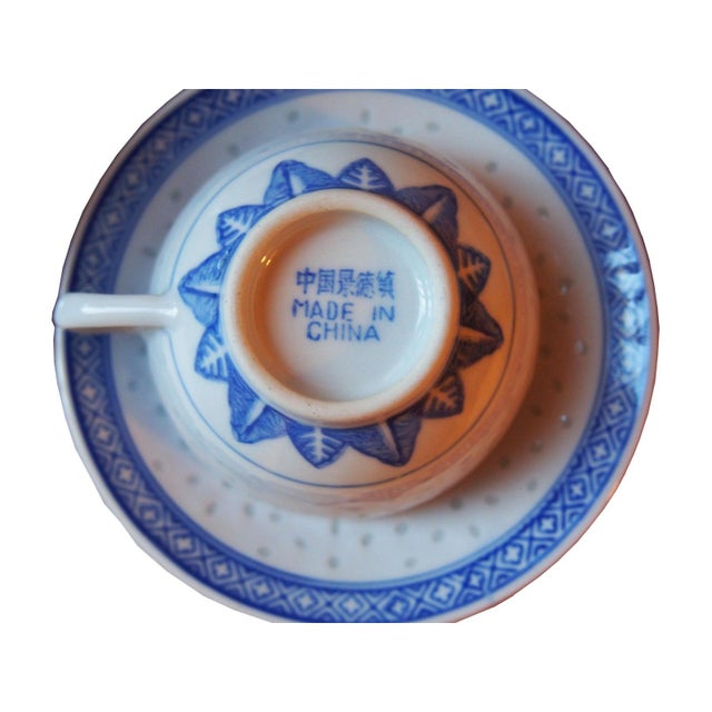 Chinese Blue & White Dragon 13 Piece Tea Set For Sale - Image 4 of 7