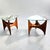 A beautiful pair of “guitar pick” triangular form glass top side/lamp tables. Designed by Adrienne Pearsall for Craft...