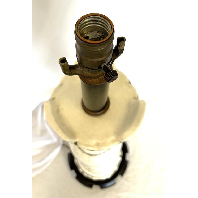 Vintage Chinese Glazed Pottery Gu-Form Lamp Circa 1970's For Sale - Image 9 of 15