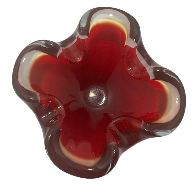 1950s Seguso Murano Red Glass Ashtray & Catchall Bowl For Sale In Los Angeles - Image 6 of 8