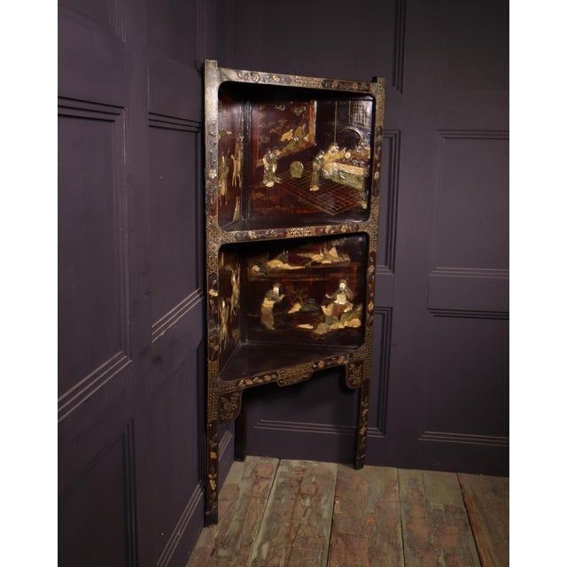 Antique 19th Century Japanese Lacquered Corner Stand For Sale - Image 5 of 14