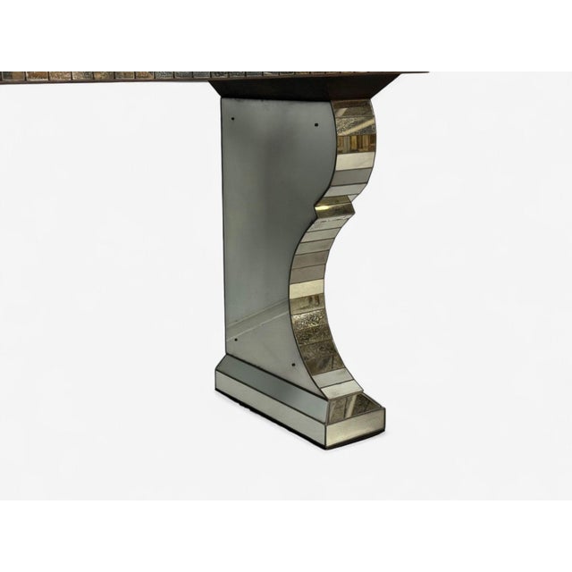 Serge Roche Style, Distressed Glass, Painted Wood, Mirrored Console Tables For Sale - Image 12 of 13