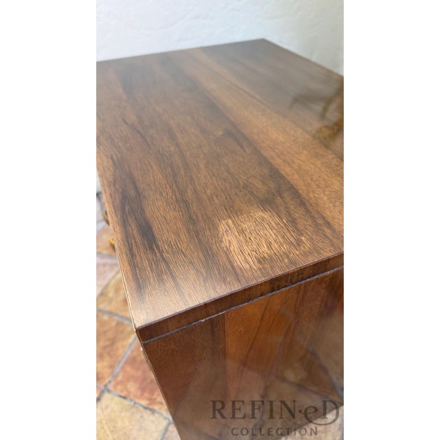 Pair of Mastercraft Grand Rapids Brass-Banded Walnut Nightstands, Circa 1970s–1980s For Sale - Image 15 of 17