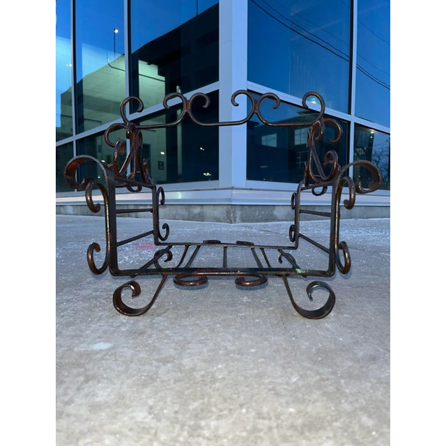 Antique French Wrought Iron Firewood Holder For Sale - Image 4 of 13