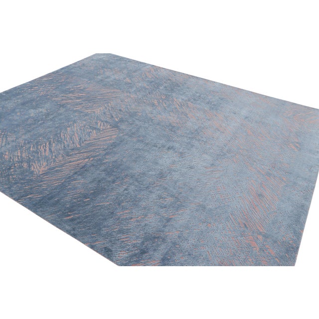 Rug & Kilim Rug & Kilim's Contemporary Geometric Pink and Grey Wool-Silk Abstract Rug For Sale - Image 4 of 8