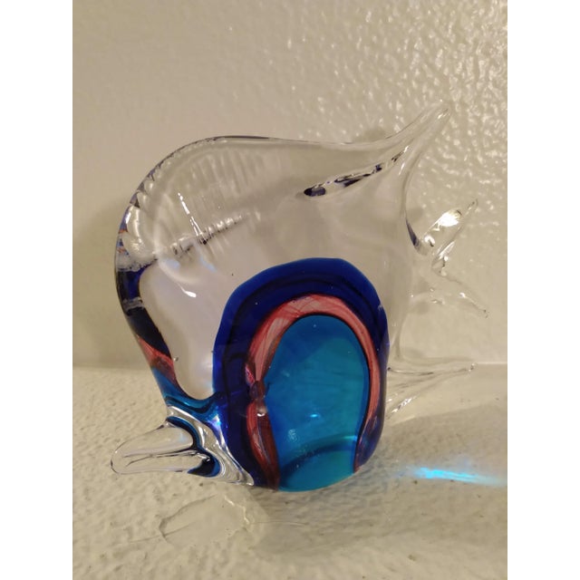Nautical Murano Tropical Angelfish Hand Blown Glass Art Sculpture For Sale - Image 3 of 7