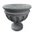 Vintage grey stone cement mixture carved urn planter. Traditional Euro style large basin bowl which lifts off pedestal base.