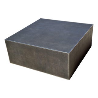Restoration Hardware Shagreen Leather Square Coffee Table For Sale