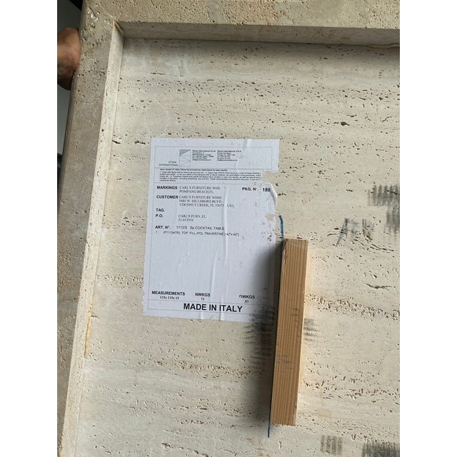 Vintage Boho Italian Stone International Travertine Coffee Table For Sale In West Palm - Image 6 of 11