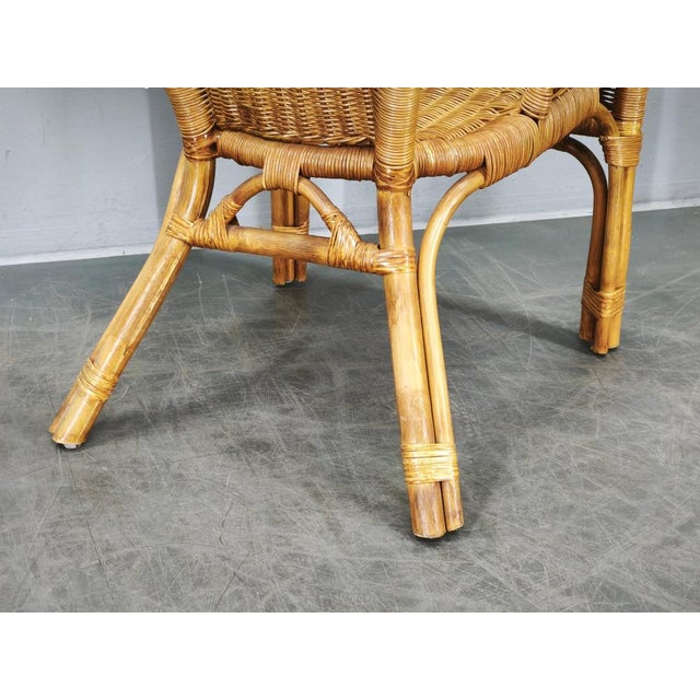 Vintage Italian Rattan and Wicker Lounge Set, 1950s, Set of 5 For Sale - Image 10 of 18