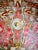 Red Antique Folk Art Cigar Band Découpage Bowl With Central Portrait For Sale - Image 8 of 11