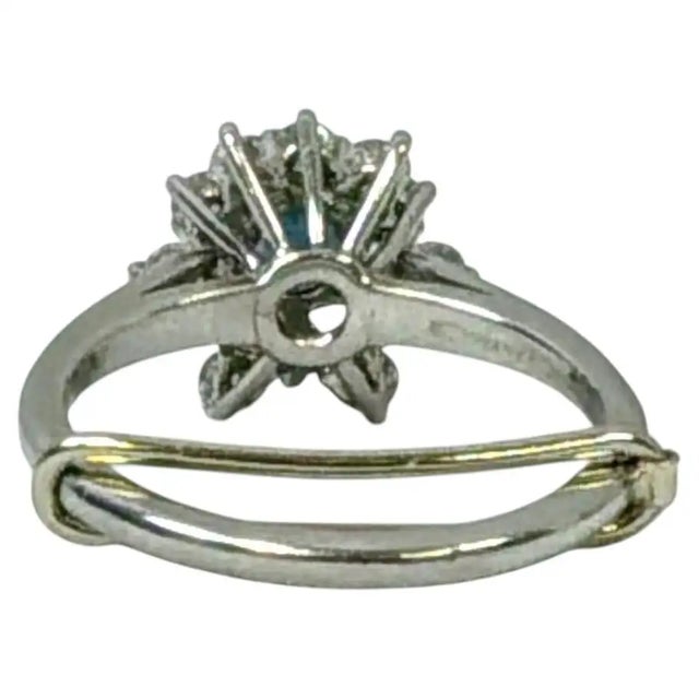 Mid 20th Century 1972 Tiffany & Co Platinum Sapphire and Diamond Cluster Ring For Sale - Image 5 of 14