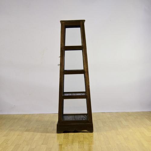 Pyramid-Shaped Teak Display Cabinet with Four Shelves, 1900s For Sale - Image 4 of 9