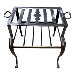 1920s Wrought Iron Fireplace Trivet Kettle Stand With Handles For Sale