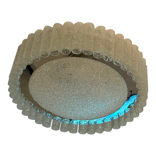 Doria Leuchten Glass Tubes Flush Mount Chandelier 1960s For Sale