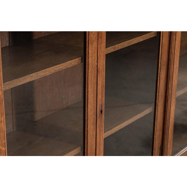 English Glazed Oak Library Bookcase, 19th Century For Sale - Image 9 of 15