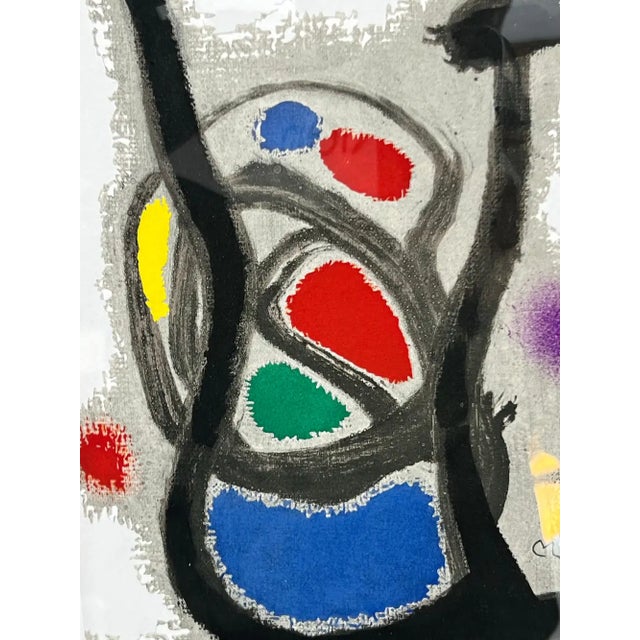 Purple Joan Miro Oiseau Solaire, Oiseau Lunaire 1967 Color Lithograph Hand Signed, Coa 1967 For Sale - Image 8 of 12