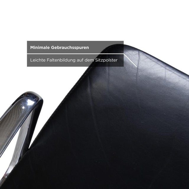 Animal Skin Vitra Ea 222 Leather Armchair Black Manual Function For Sale - Image 7 of 14