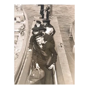 1939 Navy Sailors on Gangplank Photograph