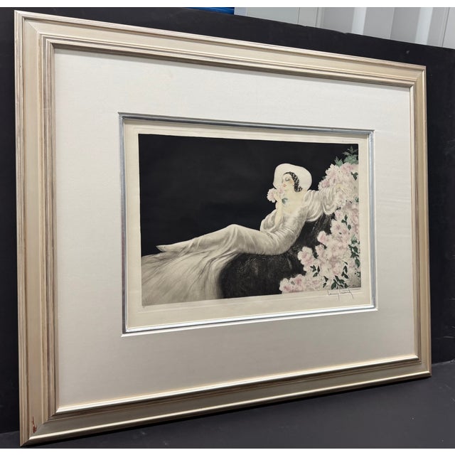 Art Deco Louis Icart, "Love's Blossoms", Etching, C. 1930's an Early Crisp Strike With Full Margins For Sale - Image 3 of 6