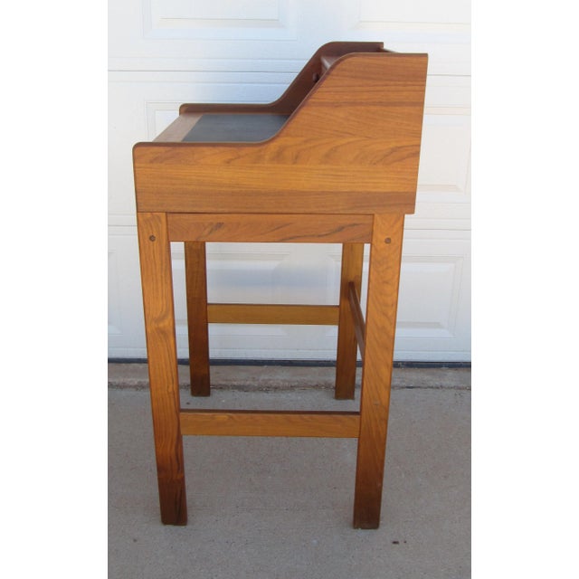 Mid 20th Century Danish Modern Teak Standing Desk Hostess Stand Drafting Table Lectern Pulpit For Sale - Image 10 of 16