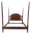 Mahogany King Size Banded Headboard Poster Bed w/ Turned Finials MINT! For Sale