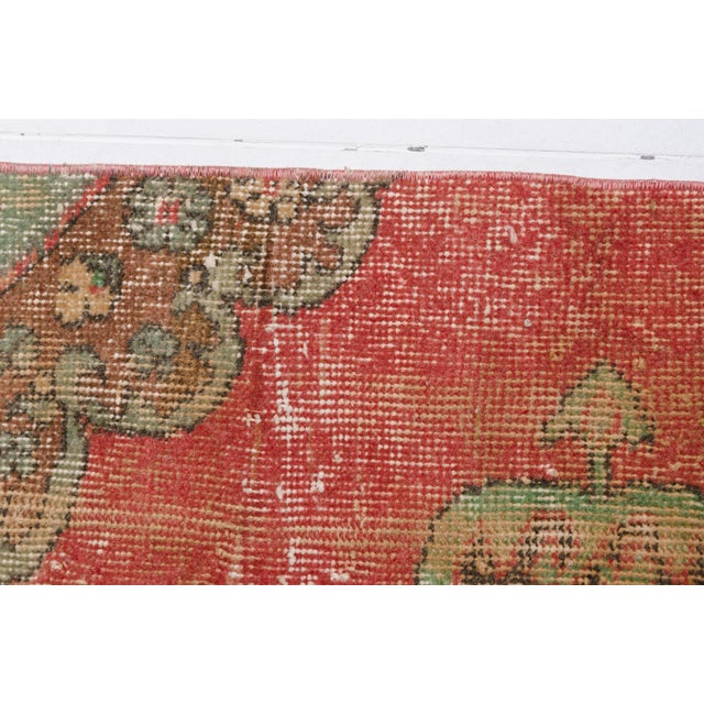 Oushak Vintage Orange Runner For Sale - Image 10 of 10