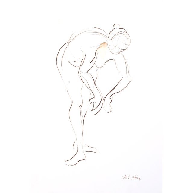 Original Signed Figure Drawing - Female Dancer For Sale