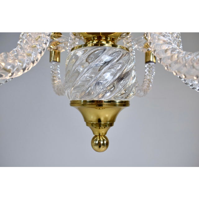 Superb Italian Murano Twisted Rope Glass Chandelier After Barovier and Toso For Sale - Image 11 of 12
