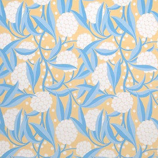 Schumacher Rubus Wallpaper in Yellow For Sale