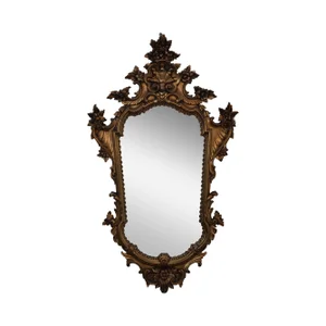 1950s Gilt Wood Rococo Hanging Wall Mirror