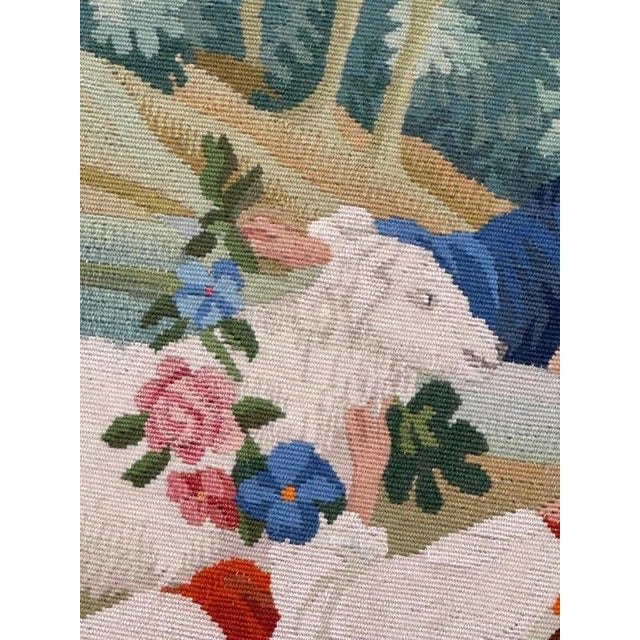 Textile Vintage French Aubusson Tapestry, 1950s For Sale - Image 7 of 18