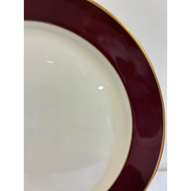 Pickard China Vintage Pickard Ensemble Burgundy Gold-Trim Dinner Plates, Set of 4 For Sale - Image 4 of 12