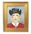 2020s Fun Abstract Cowgirl W/ Hat Portrait Oil Painting Including the Antiqued Gold Wood Frame For Sale - Image 5 of 5